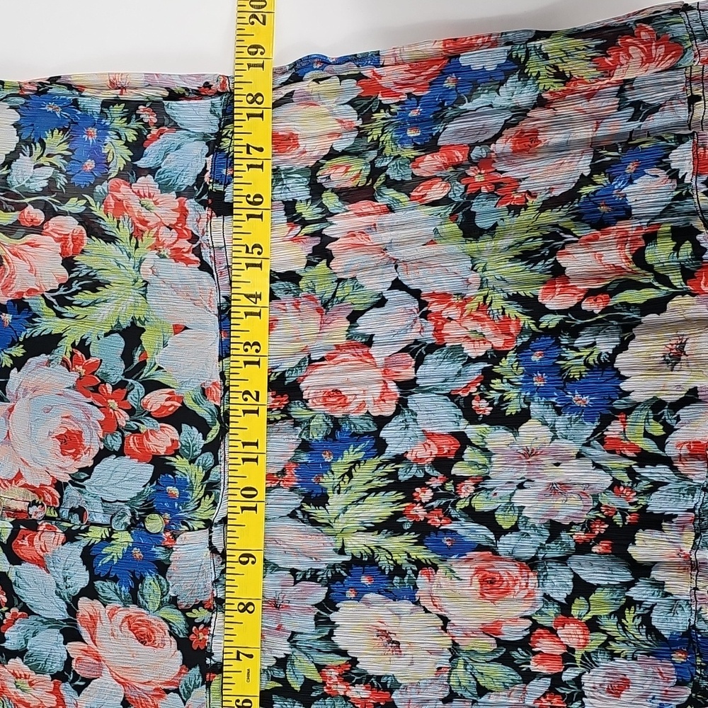 Anthropologie The Marais Printed Chifron Maxi Dress Pleated Long Sleeve Floral S - Picture 15 of 16